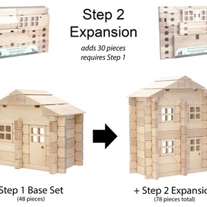 Buildable Dollhouse Interlocking Notch Blocks | Solid Hard Maple 1:12 Scale Premium Natural Play Set by Everwood Friends made in Minnesota bild 5