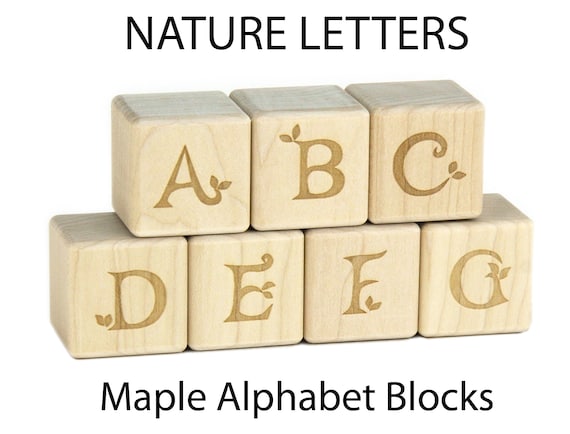 28 Pc Nature Letter Maple Alphabet Blocks Engraved Wood ABC Blocks Wooden  Alphabet Blocks Letter Blocks Baby Wood Baby Shower Teacher Gift 