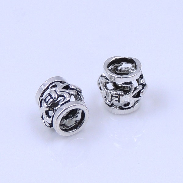 Sterling Silver Bead 925 Vintage Celtic Fleur de Lis Barrel WSP233 Wholesale: See Discount Coupons in Item Detail