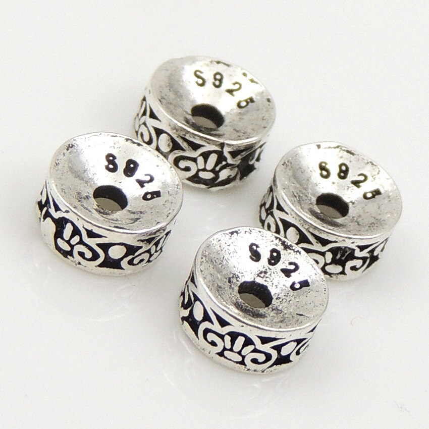 Silver Celtic Knot Beads, Silver Spacer Beads, Bracelet Beads
