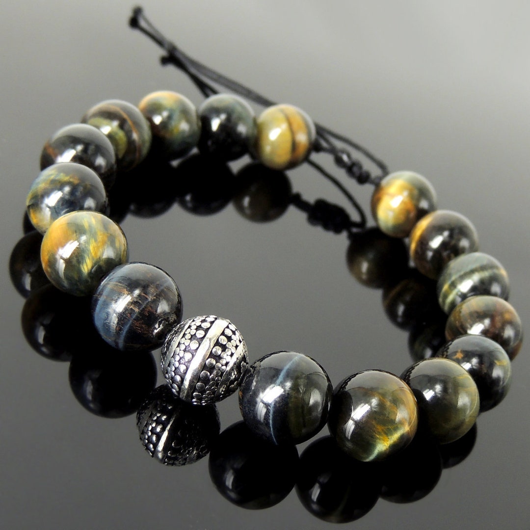 Healing Energy Gemstone Jewelry Mens Womens Handmade Braided Bracelet ...