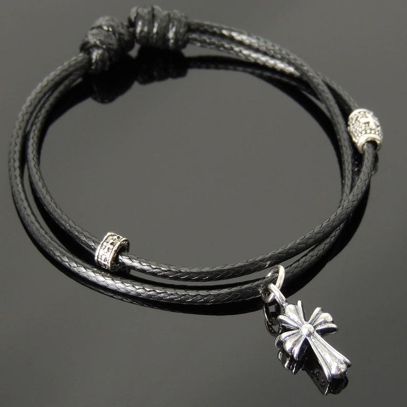Men's Women 925 Sterling Silver Adjustable Braided Bracelet DIY-KAREN 696 Men's Women 925 Sterling Silver Adjustable Braided Bracelet DIY-KAREN 696