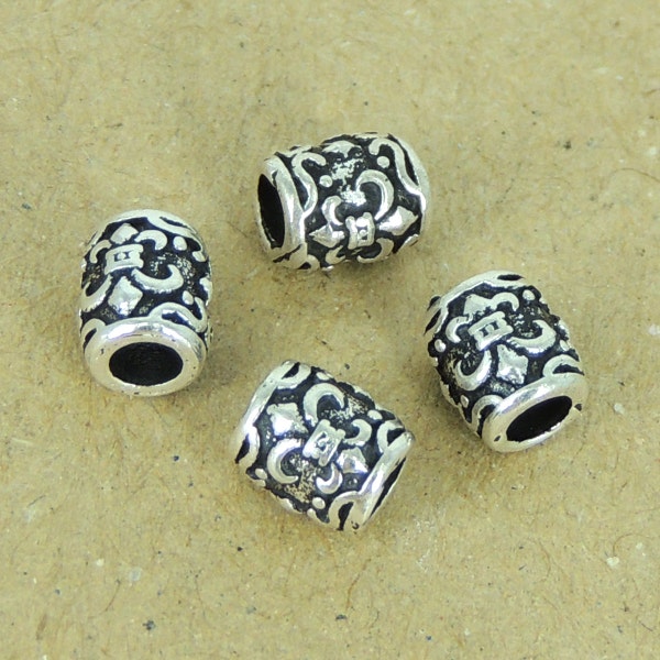 4 PCS Sterling Silver 925 Vintage Fleur de Lis Beads WSP304 Wholesale