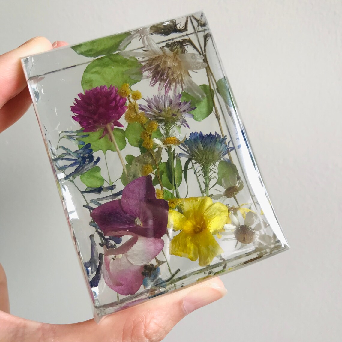 Real Flower Epoxy Resin Display Home Décor Handmade Gift Etsy