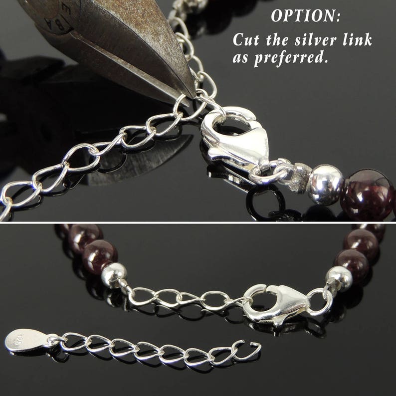 Minimal Cube Clasp Bracelet Protection Gemstones 8mm Hematite Stability Healing Mirror S925 Sterling Silver Spacers Chain DiyNotion BR1433