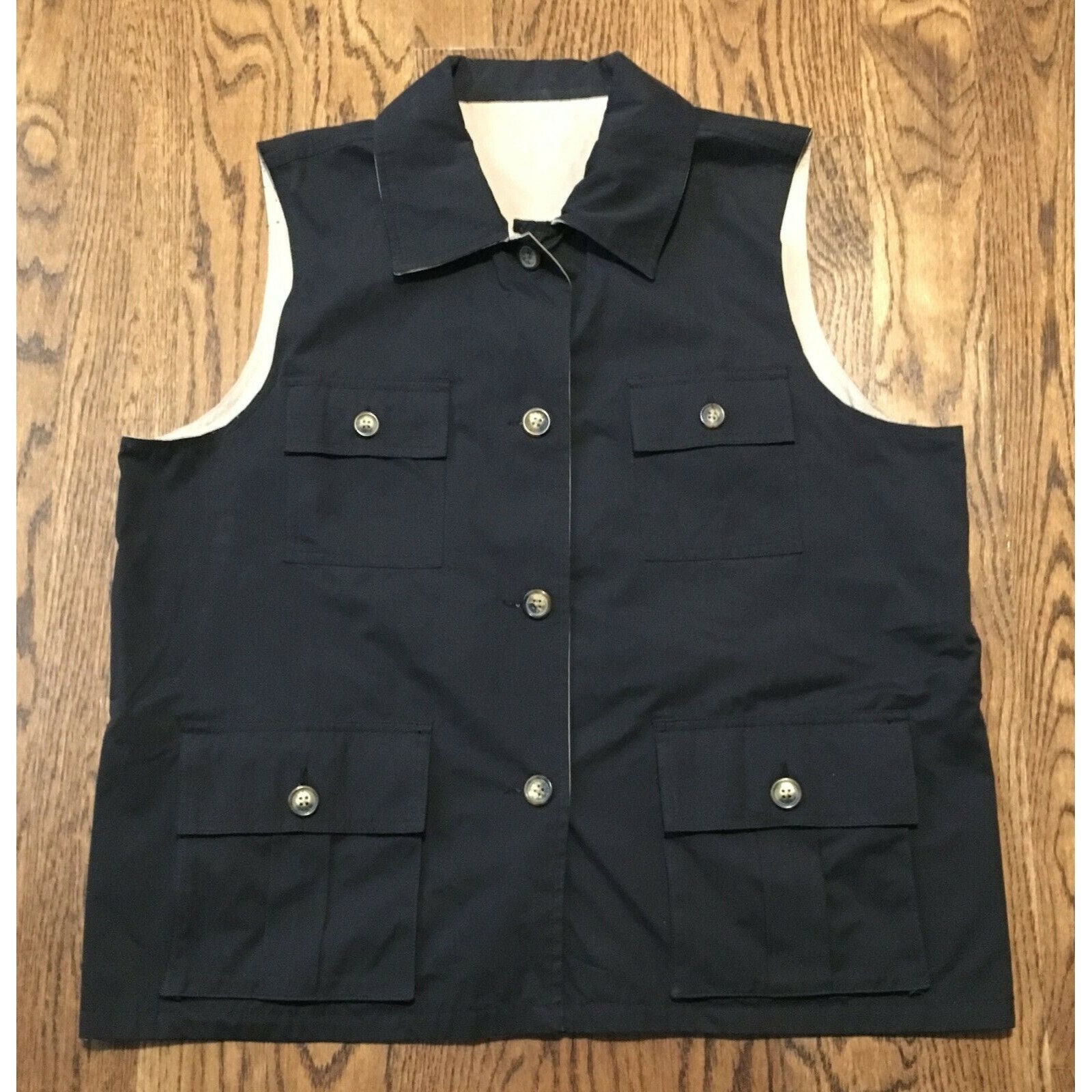 Orvis Reversible Travel Fishing Vest Black Khaki Pockets Etsy