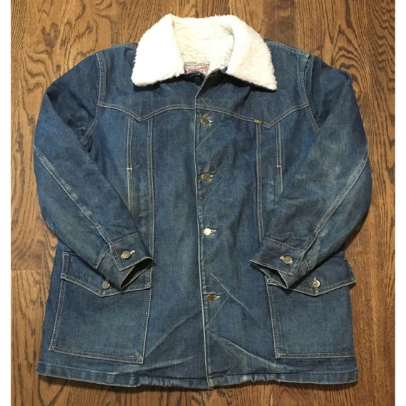 Vintage Lee Storm Rider Denim Jacket Sherpa Lined