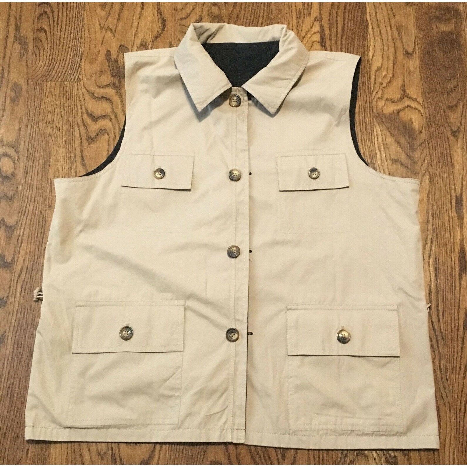 Orvis Reversible Travel Fishing Vest Black Khaki Pockets Etsy