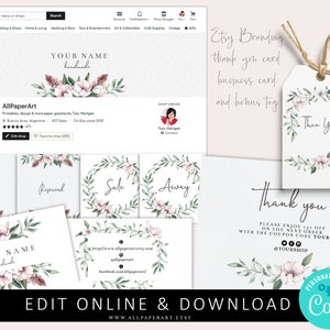 Branding package small business template. Etsy shop banner set image 2