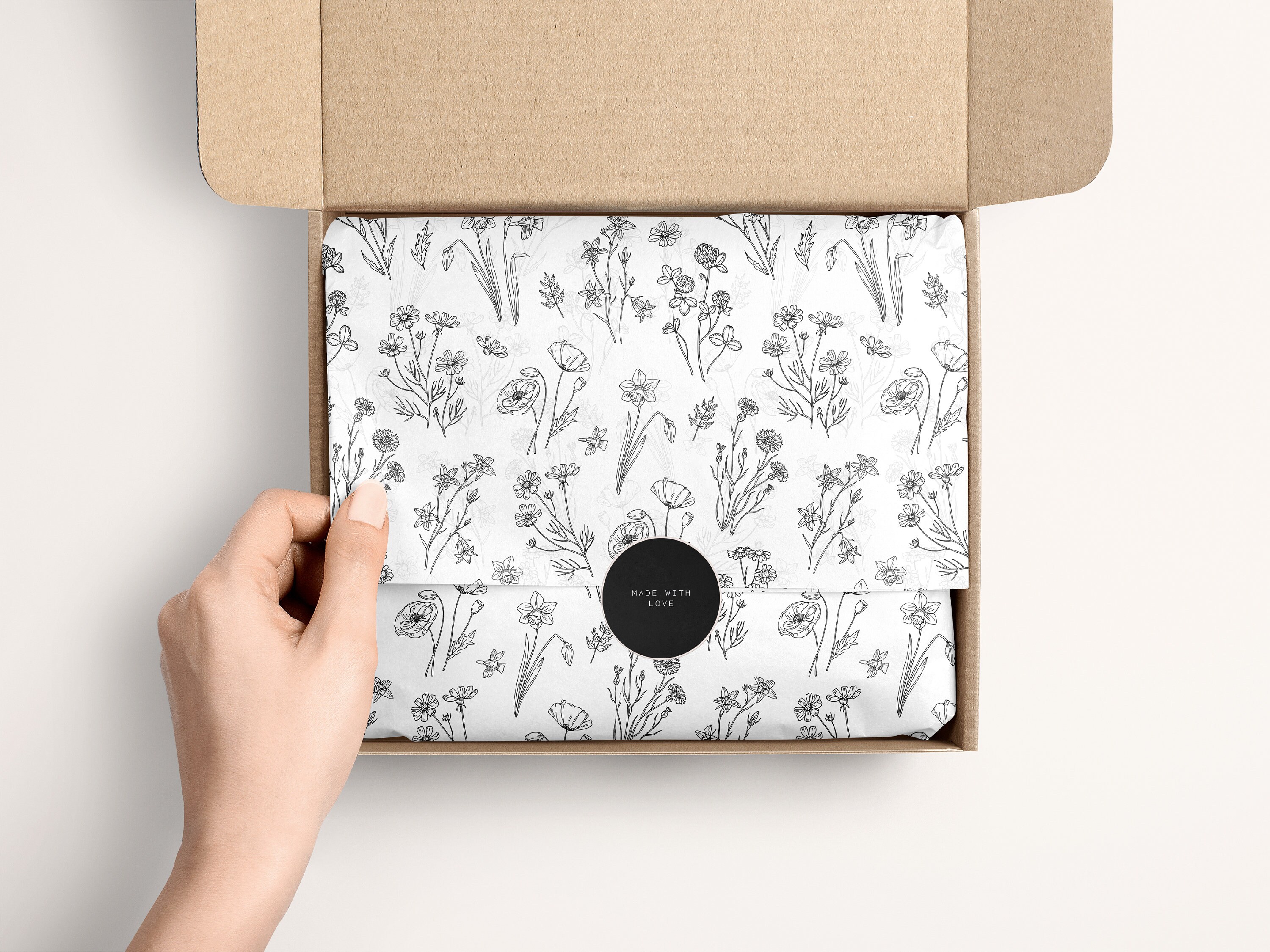 Tissue paper design download and sticker Branded Tissue Paper Etsy