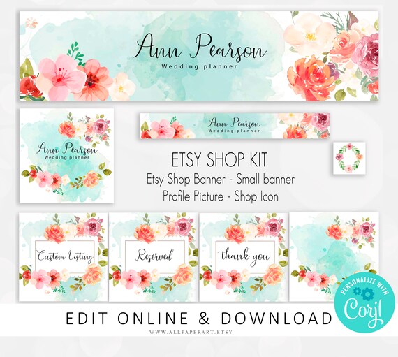 Etsy Banner. Banner for Etsy. Etsy Shop Banner. Floral Etsy