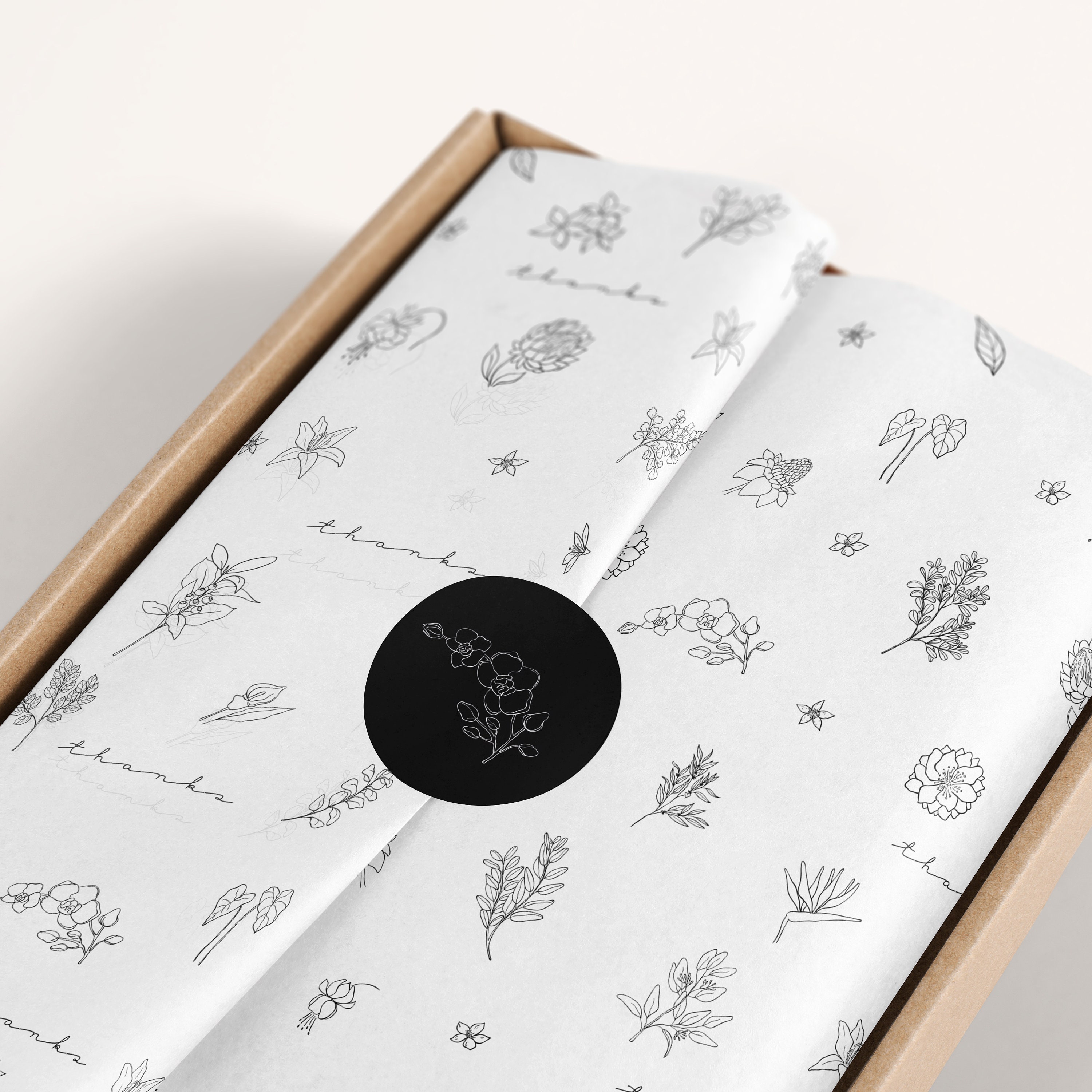 Tissue paper design download and sticker Branded Tissue Paper Etsy