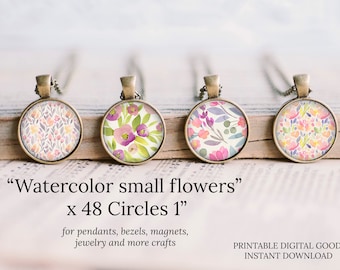 1 inch circle watercolor round images