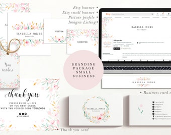 Branding package small business template. Etsy shop banner set