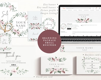 Branding package small business template. Etsy shop banner set