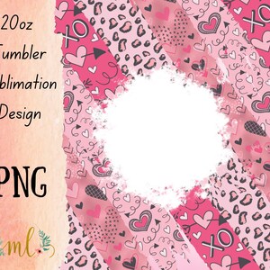 Valentine Brushstroke- Sublimation - PNG - Digital Download - Digital Design - Tumbler Design - Printable - 20 OZ - Skinny Tumbler