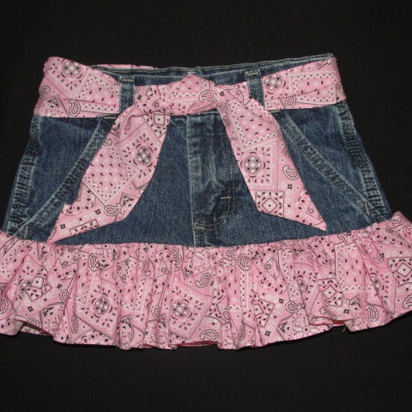 Pretty in pink!  jean skirt, rodeo skirt, different sizes and colors.