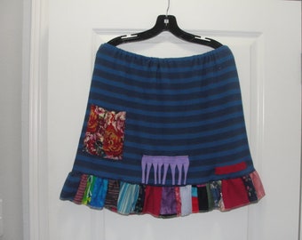 Clearance,Boho clothing,patchwork skirt, size S-M-L,bohemian skirt,bohemian clothing,upcycled skirt,recycled skirt,boho skirt, M-L-XL,