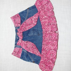 Pretty in Hot Pink! cowgirl toddler,bandana skirt, jean skirt, western, rodeo, baby, toddler skirt, rodeo skirt, jean bandana skirt