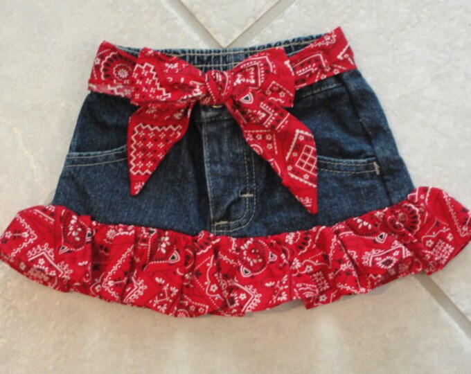 Yee Haa Cute Bandana Jean Skirt for Your Little Cowgirl. Etsy