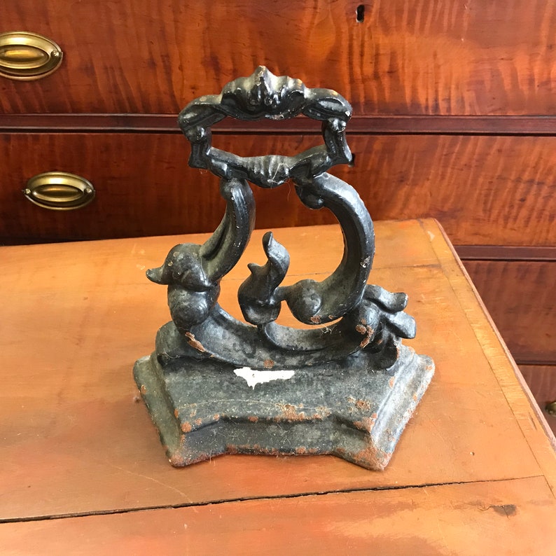 Antique Cast Iron Door Stop By Cross Etsy