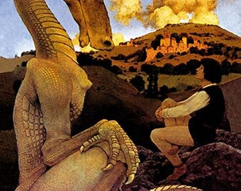 The Reluctant Dragon by Maxfield Parrish - Art Print