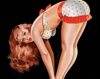 Wink Magazine; On a Scale by Peter Driben Pinup Wall Art, Vintage Poster, Retro Art Decor - Art Print