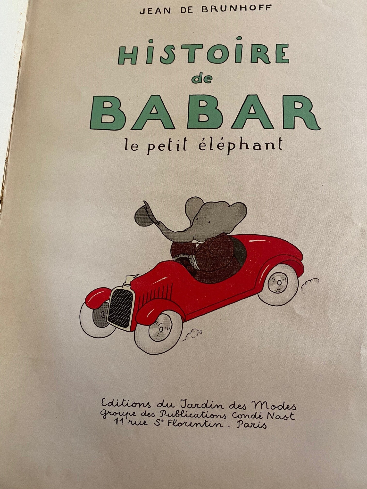 1931 Histoire De BABAR Le Petit Elephant by Jean De Brunhoff pic