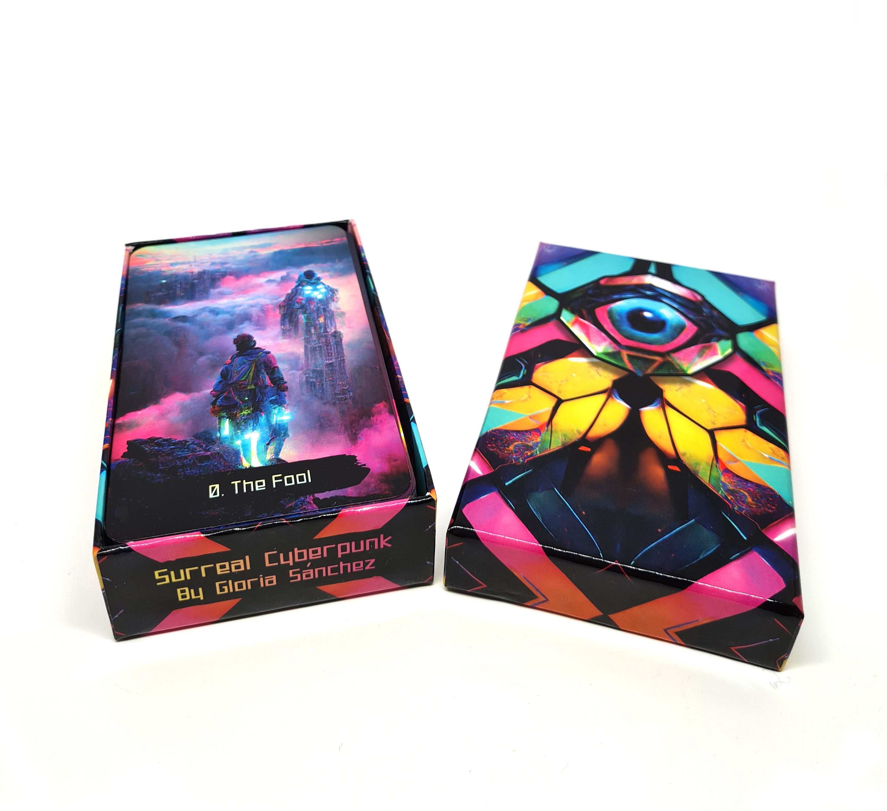 Surreal Cyberpunk TAROT CARD DECK, Oracle Card Game, Prediction Playing