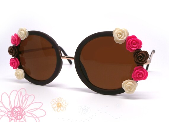 Fashion Floral Sunglasses. Vintage Eyewear. Fashionable  display picture 1