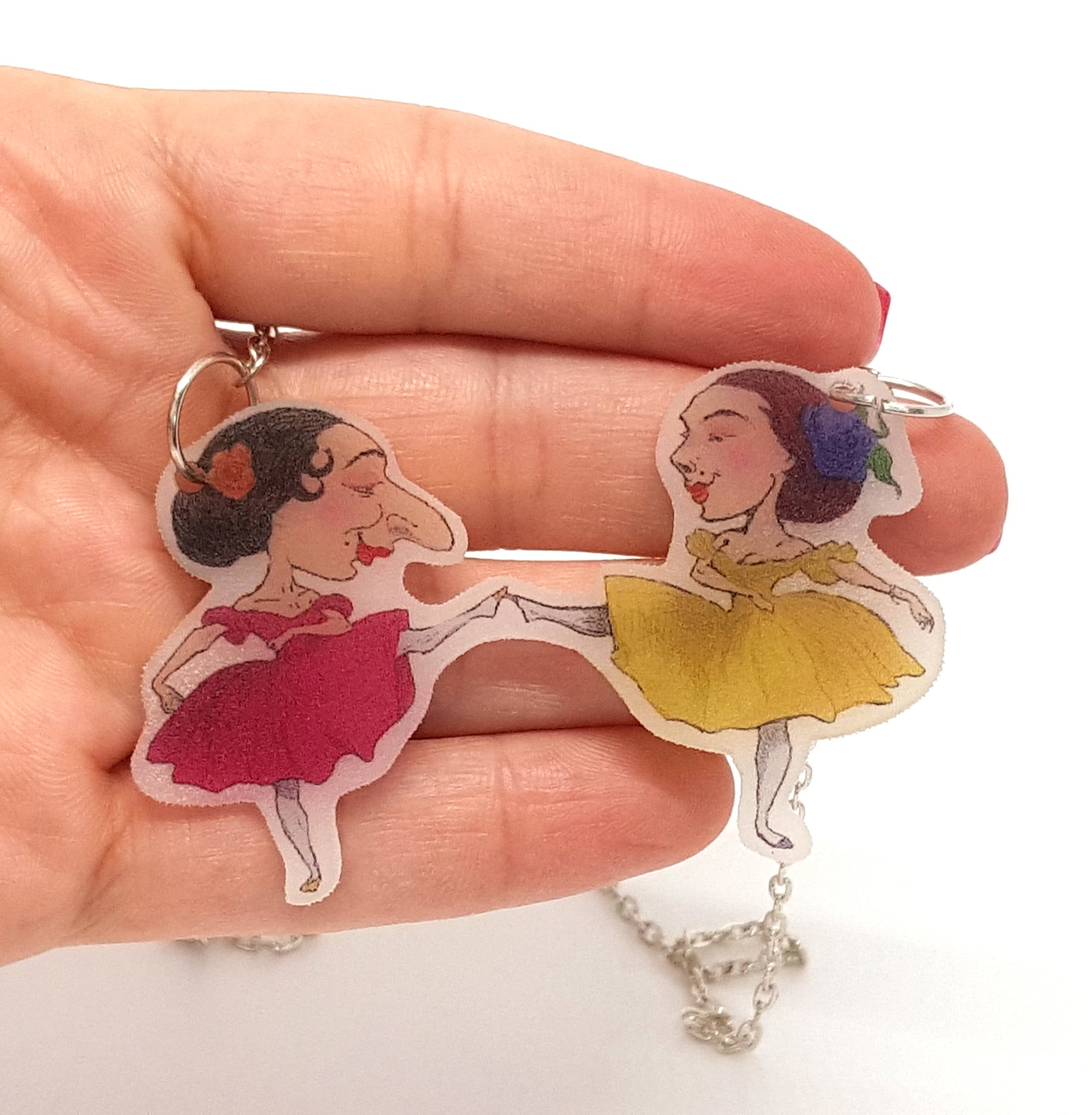 on sale ballerina necklace, vintage dancer necklace, victorian dancer, dancing necklace, ballet pendant, dancer girl, point shoe