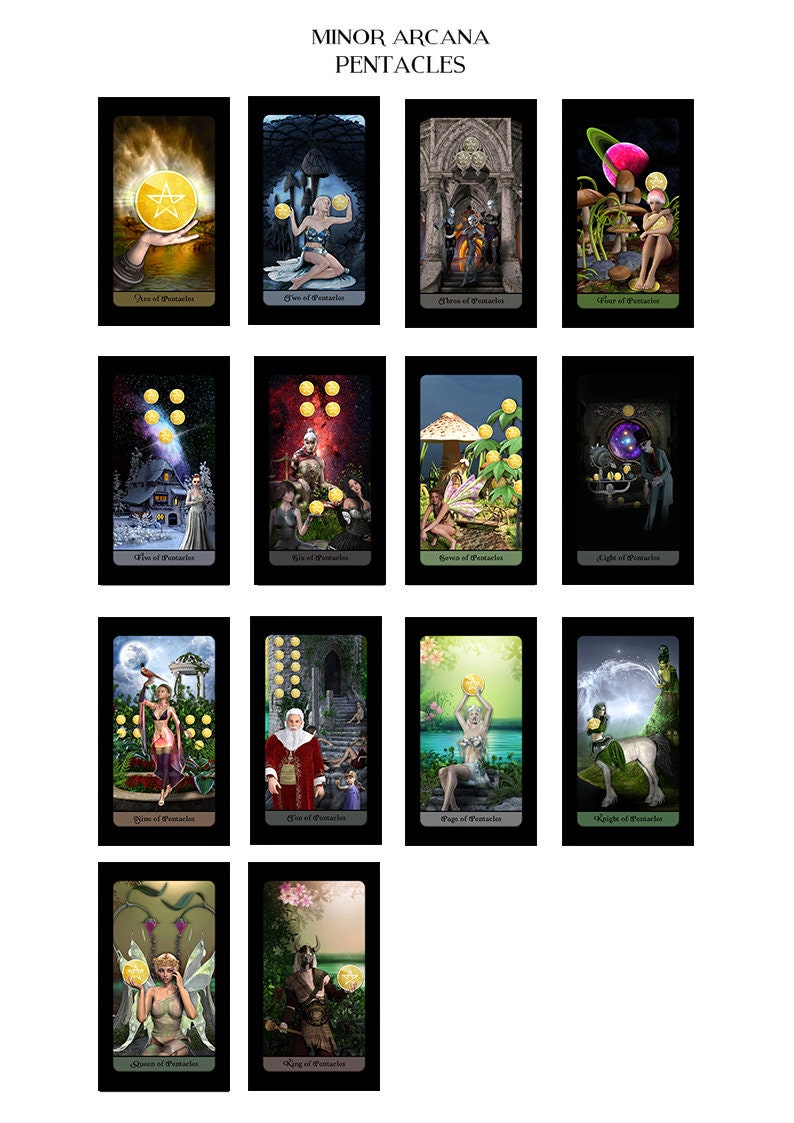 Fantasy TAROT CARD DECK, Oracle Card Game, Prediction playing cards, Whimsical Fortune Reading, Divination Tarot Deck, Fairy Tale Tarot image 10