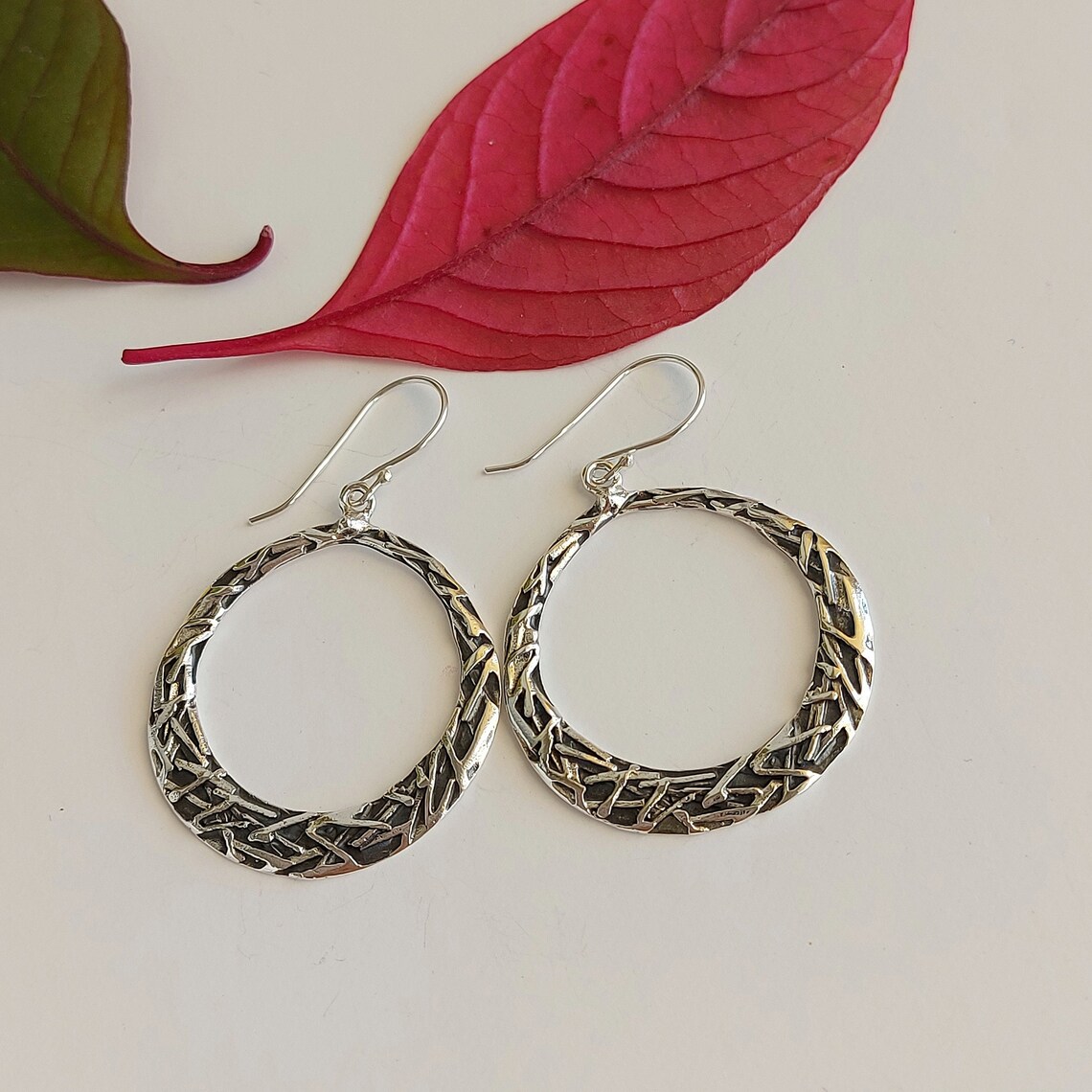 Sterling Silver Hoop Earrings Large Silver Hoop Earrings Etsy Israel