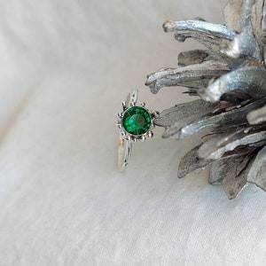 Zierlicher Silberring, Edelsteinring, Blumenring, Statement-Ring, Versprechensring, Alternativer Ring, Minimalistischer Schmuck, Einzigartiger Ring, Mutter Geschenk