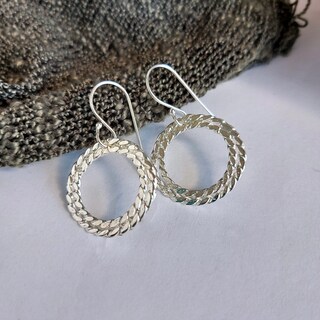 Orecchini A Cerchio Donna In Argento Sterling 925 - Doppio Strato, Design Semplice, Rotondi, Regalo Con Pochette