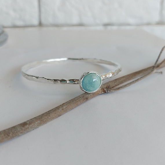 Sterling Silver Bangle Bracelets for Women, Silver Stack Bangle, Organic Shape Bangle, Solid Silver Bracelet, Gift for Mom, Birthday Gift