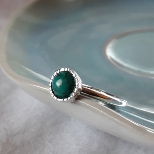 Zarte Sterling Silber Geburtsstein Ring: Handgemachter Edelstein Schmuck