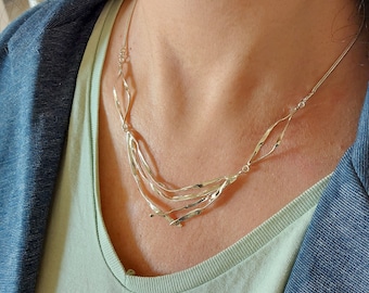 Handmade Sterling Silver Statement Necklace: Modern Artisan