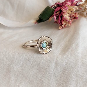 Cherry Blossom Ring, Dainty Flower Ring, Sterling Silver, Boho Flower Ring, Stacking Ring, Minimalist Ring, Flowers Crown Ring, Gift for her