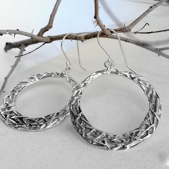 Sterling silver hoop earrings Large silver hoop earrings | Etsy