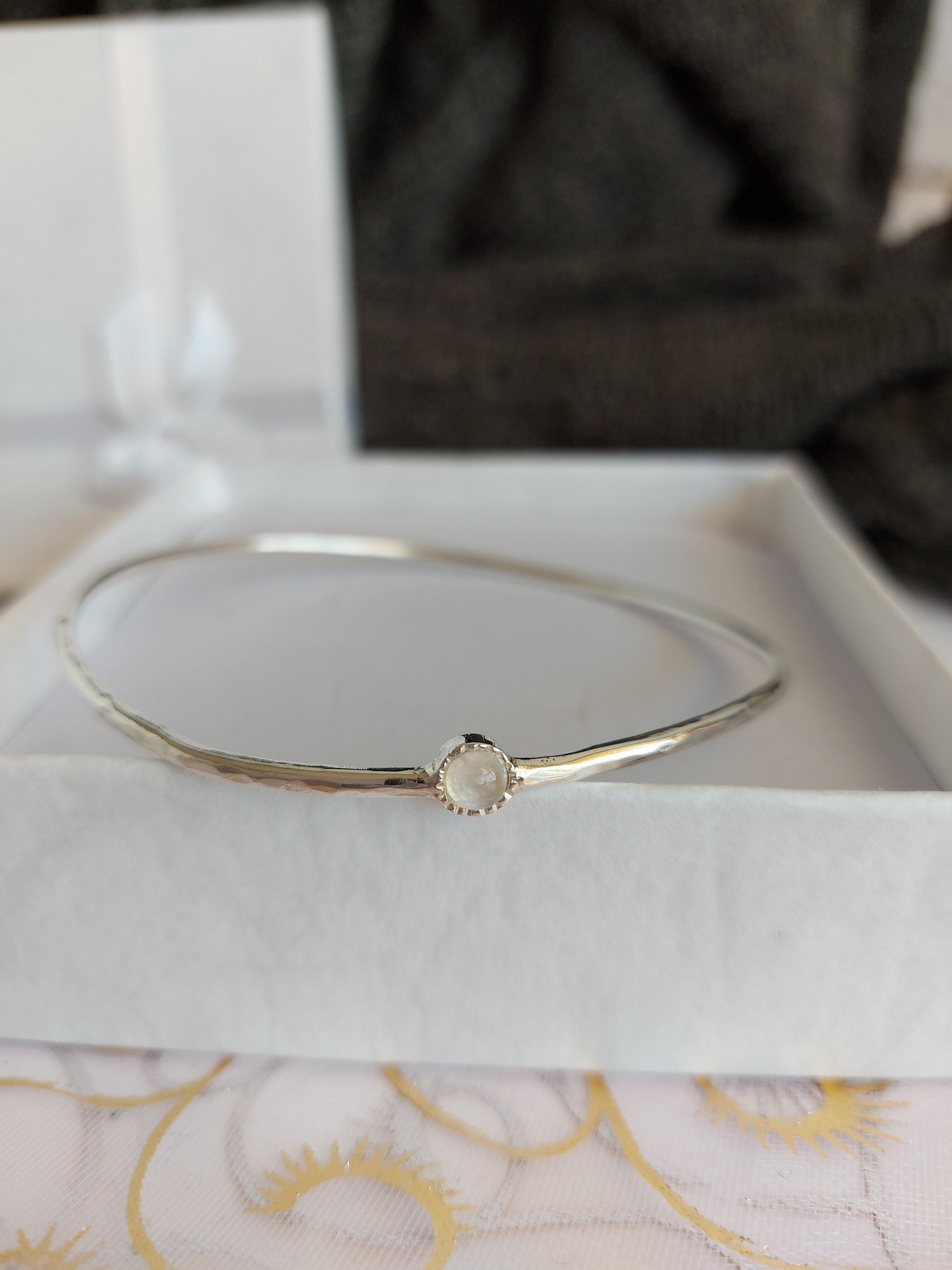 Moonstone bracelet silver cuff Silver bangle bracelets for Etsy
