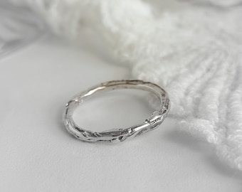 Sterling Silver Branch Ring: Handmade Wedding Band