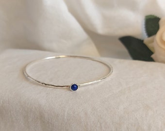 Silver bangle bracelets for women, Gemstone bangle, stacking bracelet