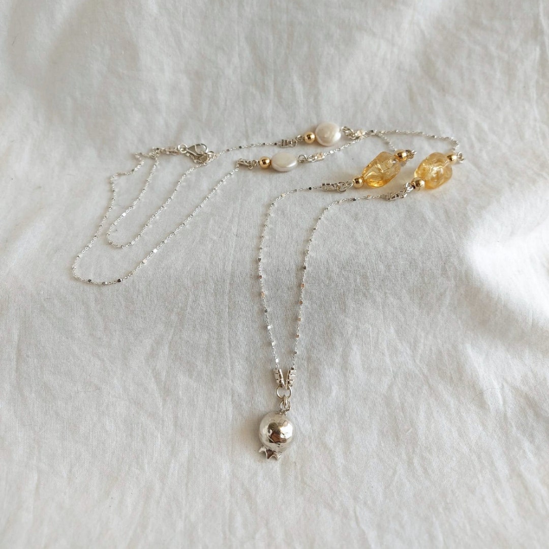 Unique Statement Necklace, Long Chunky Necklace, Silver Necklace, Large