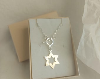 Sterling Silver Star of David Necklace: Handmade Jewish Magen David Pendant