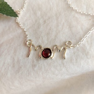 Mothers Necklace, Gemstone Necklace, Name Necklace, Personalized Mom Silver Necklace, Grandmother Necklace, Gift For Mom, Birthstone Jewelry