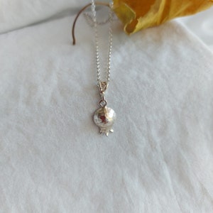 Handmade Dainty Silver necklace, Pomegranate Necklace, Unique Necklace, Personalized Gift, Symbol Necklace, Holiday gift Gift for mom