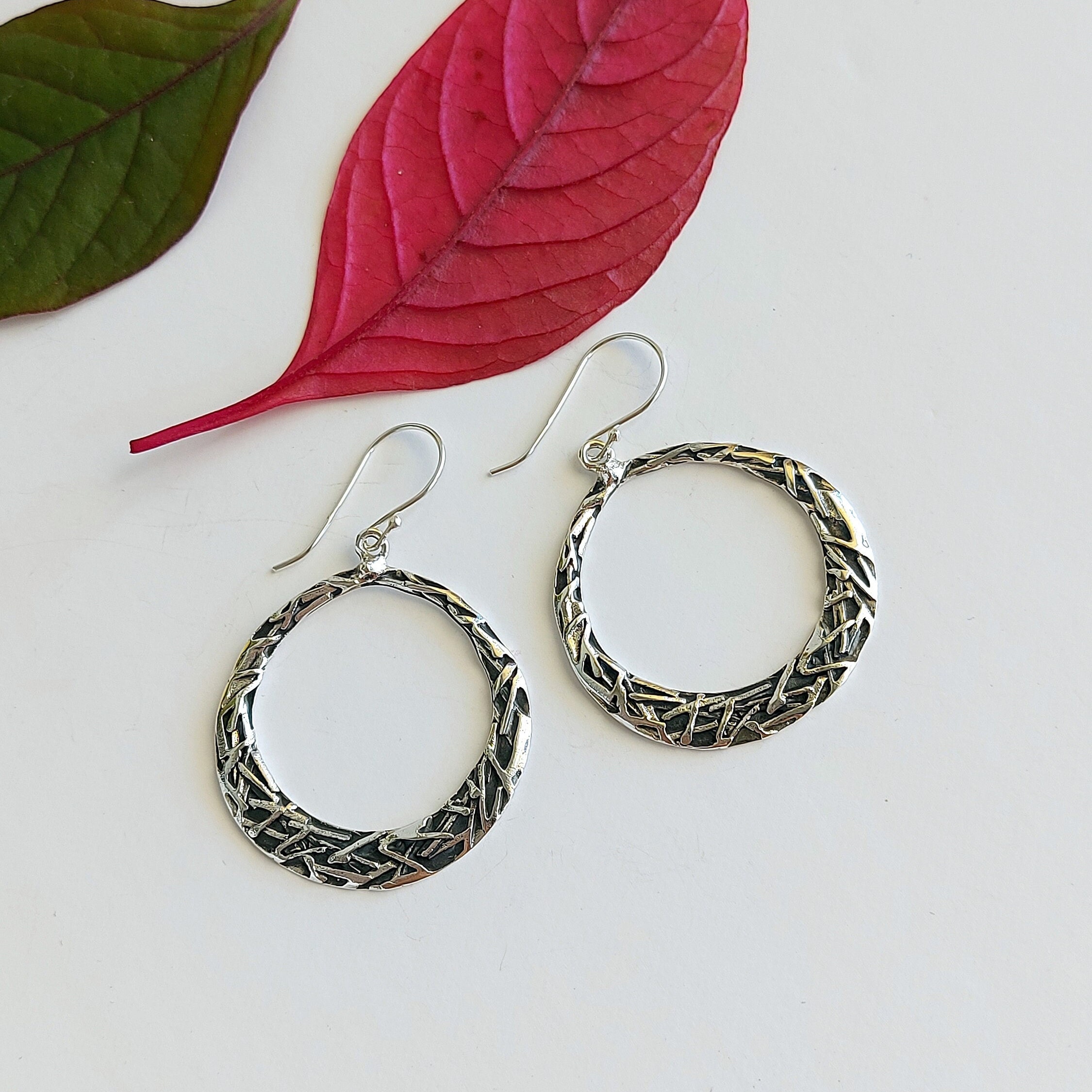 Sterling Silver Hoop Earrings Large Silver Hoop Earrings - Etsy Israel