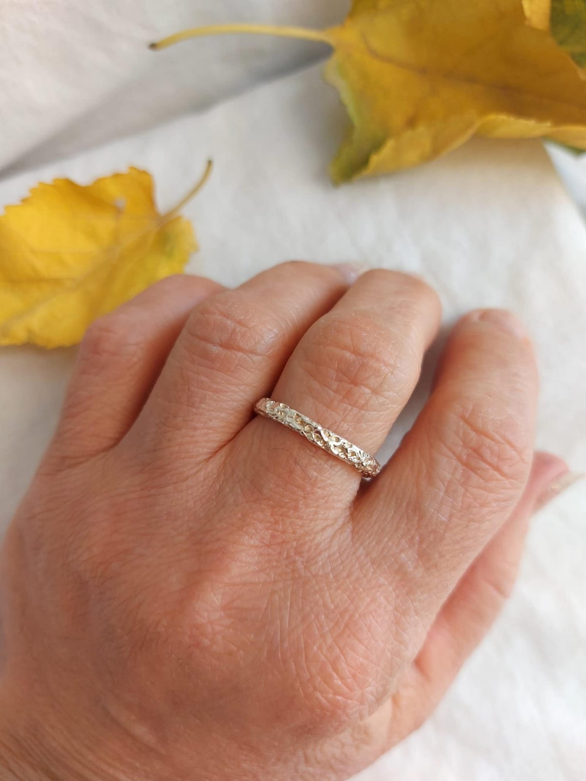 Silver Band Ring, Women or Men Ring, Organic Ring, Rustic Band Ring, Textured Ring, Minimalist Band Ring, Unique Jewelry, Band Jewelry