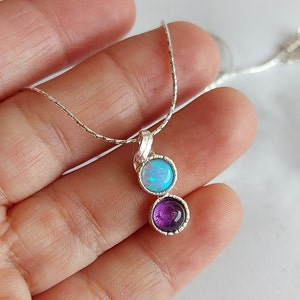 Dainty Necklace, Silver Necklace, Minimalist Necklace, Birthstone Necklace, Custom Jewelry, Couple Gift, Birthday Gift, Mother Daughter Gift
